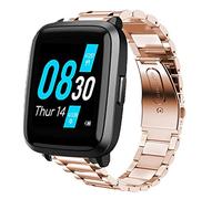 Compatiable for Ufit Band, L:vBu Quick Release Stainless Steel Metal Replacement Straps for UMIDIGI UFit Smartwatch (Rosegold)