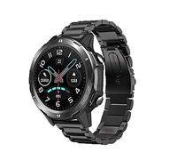 Compatiable for Uwatch GT Band, LvBu Quick Release Stainless Steel Metal Replacement Straps for UMIDIGI Uwatch GT/Uwatch 3 / UMIDIGI UFit Smartwatch (Black)