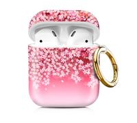 Compatiable with Airpod 1&2 Case,Hard Protective Shell with Keychain, Stylish Design AirPod Case Cover,Ideal for Women, Wireless Charging Supported(Cherry Blossom)