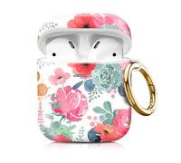 Compatiable with Airpod 1&2 Case,Hard Protective Shell with Keychain, Stylish Design AirPod Case Cover,Ideal for Women, Wireless Charging Supported(Watercolor Flower)