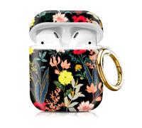 Compatiable with Airpod 1&2 Case,Hard Protective Shell with Keychain, Stylish Design AirPod Case Cover,Ideal for Women, Wireless Charging Supported(Blooming Flowers)