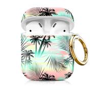 Compatiable with Airpod 1&2 Case,Hard Protective Shell with Keychain, Stylish Design AirPod Case Cover,Ideal for Women, Wireless Charging Supported(Hawaii Palm Tree)