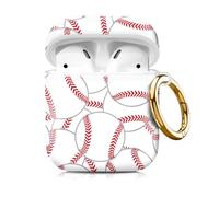 Compatiable with Airpod 1&2 Case,Hard Protective Shell with Keychain, Stylish Design AirPod Case Cover,Ideal for Women, Wireless Charging Supported(Baseball)