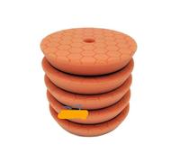Compatibie for Sharkfox 5/6Mix， Color Car Polishing Pads Spong Buffing Polish Pad， with Hook&Loop，Compatibie for Daroga Car Buffer Polisher Polishing Pad(Orange x 5pcs,6Inch(150mm))