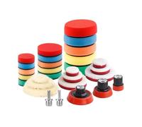 Compatibie For SPTA 29pcs 30/50/80mm Mini Polishing, Wool Sponge Pads, With M14 M16 5/8-11 Thread, For Car Rorary Drill Detailing Buffing Kit(M14 Thread)