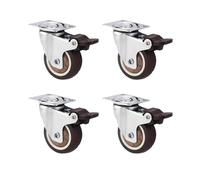 Compatible 1-2 Inch Flat Bottom TPR Rubber Casters, 4-Pack for Furniture, Tables, Cabinets & Workbenches