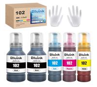 Compatible 102 Ink for Epson 102 Ink Bottle Multipack Compatible with Epson EcoTank ET-4850 ET-2850 ET-2700 ET-2756 ET-2856 ET-4856 ET-2750 ET-3750 ET-3700 ET-15000, 5 Pack