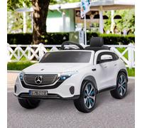 Compatible 12V Battery-powered 2 Motors Kids Electric Ride On Car Toy with Parental Remote Control Music Lights Bluetooth Suspension Wheels for 3-5 Years Old White