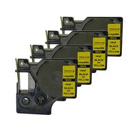 Compatible 18432 S0718450 for DYMO Rhino IND Black on Yellow Vinyl Label Tape 12mm 1/2" (4PK)