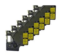Compatible 18432 S0718450 for DYMO Rhino IND Black on Yellow Vinyl Label Tape 12mm 1/2" (6PK)