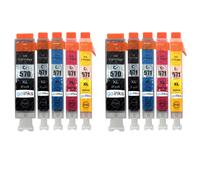 Compatible 2 Go Inks Set of 5 Ink Cartridges to replace Canon PGI-570 & CLI-571 / non-OEM for PIXMA Printers (10 Pack)
