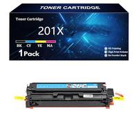 Compatible 201X 201A CF400X CF401X CF402X CF403X for HP Toner Cartridge Replacement for HP Color LaserJet Pro M252dw M252n MFP M277dw M277n M274n Printer ,Cyan-1 Pack