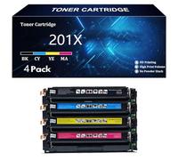 Compatible 201X 201A CF400X CF401X CF402X CF403X for HP Toner Cartridge Replacement for HP Color LaserJet Pro M252dw M252n MFP M277dw M277n M274n Printer ,4 Color-4 Pack