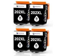 Compatible 202XL Black Ink Cartridges Multipack for Epson 202 XL (4 Black)