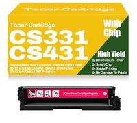 Compatible 20N20C0 20N20K0 20N20M0 20N20Y0 Toner Cartridges High Yield for Lexmark CS331 CS331DW CX331 CX331ADWE CS431 CS431DW CX431 CX431ADW Printers with Chip,Magenta-CS331