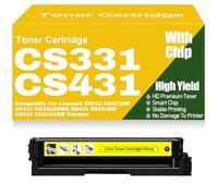 Compatible 20N20C0 20N20K0 20N20M0 20N20Y0 Toner Cartridges High Yield for Lexmark CS331 CS331DW CX331 CX331ADWE CS431 CS431DW CX431 CX431ADW Printers with Chip,Yellow-CS331