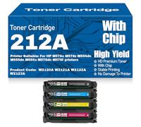 Compatible 212A (W2120A W2121A W2122A W2123A) Toner Cartridges with chip High Yield High Capacity Work for HP M578c M578z M554dn M555dn M555x M578dn M578f,4Pack-212A