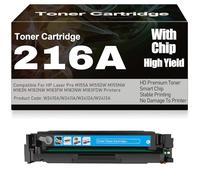 Compatible 216A Black Yellow Magenta Cyan Toner Cartridges W2410A W2411A W2412A W2413A High Yield for HP M155A M155DW M155NW M182N M182NW M183FW M183NW M183FDW with Chip,Cyan-216A