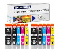 Compatible 255 256 T2551 T2561 T2562 T2563 T2564 Ultra Ink Standard Capacity Ink Cartridges, Work for Epson XP-601 XP-621 XP-701 XP-721 XP-801 XP-821 Printers 2 sets