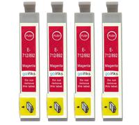 Compatible 4 Go Inks Magenta Ink Cartridges to replace Epson T0713 / non-OEM for Epson Stylus Printers