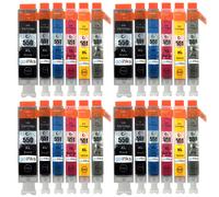 Compatible 4 Go Inks Set of 6 Ink Cartridges to replace Canon PGI-550 & CLI-551 / non-OEM for PIXMA Printers (24 Pack)