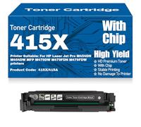 Compatible 415X Toner Cartridges with chip High Yield High Capacity Work for HP Laser Jet Pro M454DN M454DW MFP M479DW M479FDN M479FDW,Black-415X