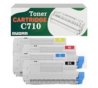 Compatible 43866104 43866103 43866102 43866101 High-Capacity Toner Cartridge, Works for OKI C710dn C710dtn C710n Printers 4color