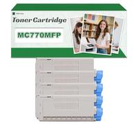 Compatible 45396212 45396211 45396210 45396209 High-Capacity Toner Cartridge, Works for OKI MC770MFP MC780MFP MC780fMFP MC780fxMFP Printers 4 colors