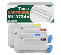 Compatible 46490605 46490606 46490607 46490608 High-Capacity Toner Cartridge, Works for OKI C532dn C542dn MC563dn MC573dn MC573dnw Printers 4color