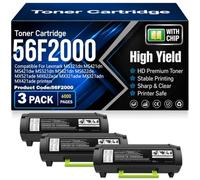 Compatible 56F2000 Toner Cartridges with chip for Lexmark MS321dn MS421dn MS421dw MS521dn MS621dn MS622de MX521ade MX622ade MX321adw MX321adn MX421ade Printers