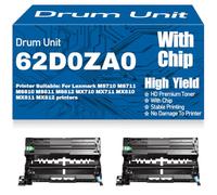 Compatible 62D0ZA0 Imaging Drum Unit for Lexmark MS710 MS711 MS810 MS811 MS812 MX710 MX711 MX810 MX811 MX812 Printers High Yield 100000 Pages,2PC-Black