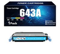 Compatible 643A Toner Replacement for HP Q5950A Q5951A Q5952A Q5953A High Yield Toner Cartridge for HP 4700 4700n 4700dn 4700dtn Series Printer with Chip,C-1 piece