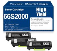 Compatible 66S2000 Toner Cartridges with chip High Yield High Capacity Work for Lexmark MS531dw MS631dw MS632dwe MX532adwe MS632dwe MX632adwe Printers,66S2000-3PC