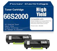 Compatible 66S2000 Toner Cartridges with chip High Yield High Capacity Work for Lexmark MS531dw MS631dw MS632dwe MX532adwe MS632dwe MX632adwe Printers,66S2000-2PC