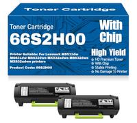 Compatible 66S2H00 Toner Cartridges with chip High Yield High Capacity Work for Lexmark MS531dw MS631dw MS632dwe MX532adwe MS632dwe MX632adwe Printers,66S2H00-2PC