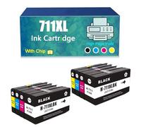 Compatible 711XL 711 Ink Cartridge Replacement for 711XL for HP T100 T120 T125 T130 T520 T525 T530 Series Printer (2 set)
