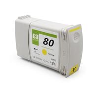 Compatible 80 Replacement Cartridge Fully Loaded With Dye Ink For Designjet 1050c Plus 1055cm Plus Printer BK C Y M 4color Compatible With Printer Models For Part Number 8K1927225B(80 ink cartridge Y)