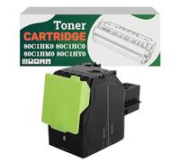 Compatible 80C1HK0 80C1HC0 80C1HM0 80C1HY0 High-Capacity Toner Cartridge, Works for Lexmark CX410de CX510de CX410dte CX410e CX510dhe CX510dthe Printers Black*1