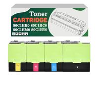 Compatible 80C1HK0 80C1HC0 80C1HM0 80C1HY0 High-Capacity Toner Cartridge, Works for Lexmark CX410de CX510de CX410dte CX410e CX510dhe CX510dthe Printers 4color