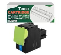 Compatible 80C1HK0 80C1HC0 80C1HM0 80C1HY0 High-Capacity Toner Cartridge, Works for Lexmark CX410de CX510de CX410dte CX410e CX510dhe CX510dthe Printers Cyan*1