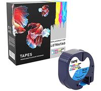 Compatible 91205 Black on Blue Plastic Tape (12mm x 4m) for Dymo LetraTag LT110T, LT100H, LT100T, QX50, XR, XM, 2000, Plus