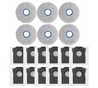 Compatible Accessories for Dreame X60 Max Ultra: Main Brush Side Brushes Mop Cloths Dust Bags - Replacement Parts Robot Vacuum Cleaner(18pcs)