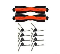 Compatible Accessories for Xiaomi for mijia M40 D110CN Robot Vacuum Cleaner - V-Shaped Main Brush Side Brushes Filter Set - Tangle-Free Rubber Nylon Deep Edge Cleaning Spare Parts Kit 5 Items(B)