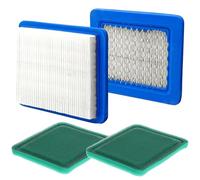 Compatible Air Filter Set for Briggs & Stratton 491588 / 491588S / 399959 - 2x Air Filters + 2x Washable Pre-Filters, Replacement Kit for Lawn Mowers & Garden Tractors