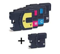 Compatible Brother MFC-5895CW Printer Ink Cartridges (5 Pack) -LC1100HYBK Multipack