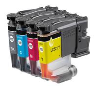 Compatible Brother DCP-J1310DW Printer Ink Cartridges (4 Pack) -LC521BK Multipack