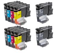 Compatible Brother DCP-J1460DW Printer Ink Cartridges (10 Pack) -LC521BK Multipack