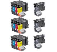 Compatible Brother DCP-J1460DW Printer Ink Cartridges (15 Pack) -LC521BK Multipack