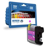 Compatible Brother LC-125XLC HIGH Capacity Ink CARTRIDGES Single & MULTIPACKS from REFRESH CARTRIDGES (Compatible Brother LC-125XLM High Capacity Magenta Ink Cartridge)