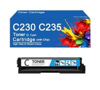 Compatible C230 4 Color Toner Cartridge Replacement 006R04387/88/89/90 for XEROX C230 C235 Printers, High Yield 1500 Pages,With Chip-Cyan